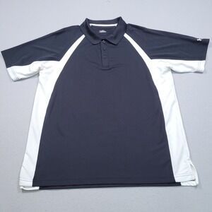 Under Armour Mens XL HeatGear Short Sleeve Polo Shirt Black White Colorblock